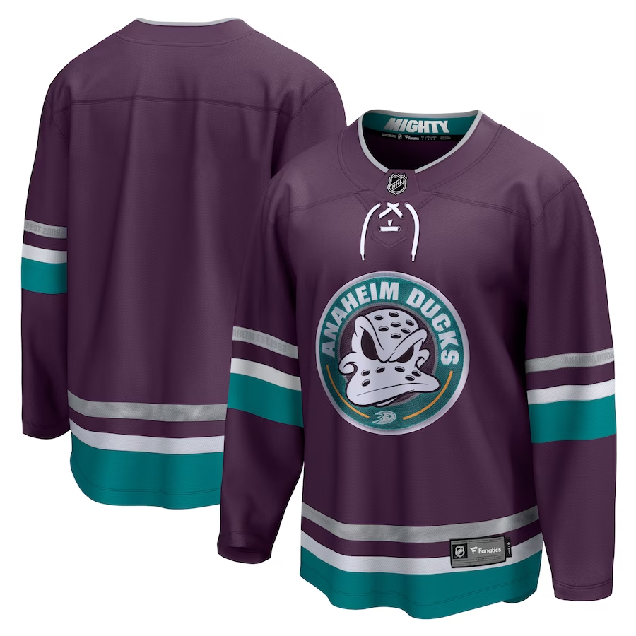 Men's Anaheim Ducks Purple 30th Anniversary Premier Breakaway Blank Jersey Men's Anaheim Ducks Purple 30th Anniversary Premier Breakaway Blank Jersey